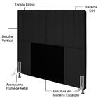 Cabeceira Casal Cama Box 140x128cm Jade Linho Dc