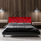 Cabeceira Casal Cama Box Estofada Módena Versatile Suede Verm