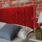 Cabeceira Casal Cama Box Estofada Módena Versatile Suede Verm