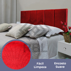 Cabeceira Casal Cama Box Estofada Módena Versatile Suede Verm