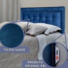 Cabeceira Casal Cama Box Veneza Diamond 10 Suede Liso Azul Ro