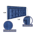 Cabeceira Casal Cama Box Veneza Diamond 10 Suede Liso Azul Ro