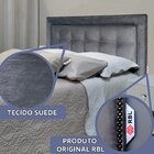 Cabeceira Casal Cama Box Veneza Diamond 10 Suede Liso Cinza 1