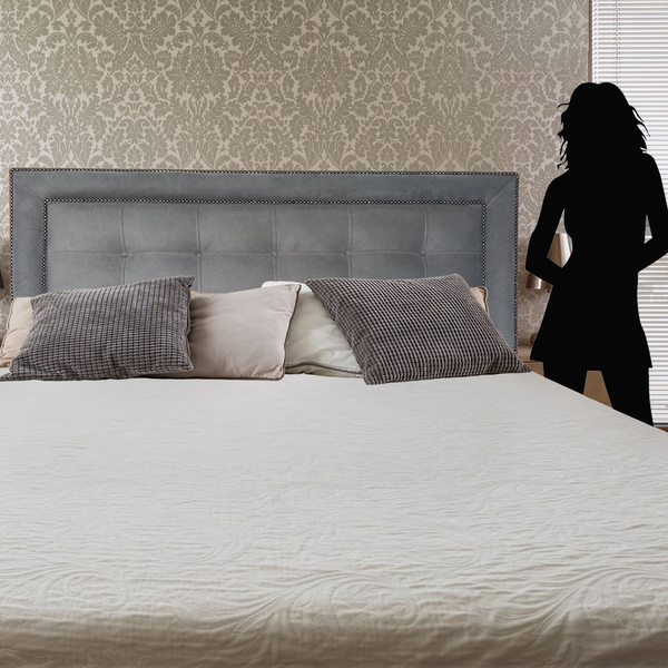 Cabeceira Casal Cama Box Veneza Diamond 10 Suede Liso Cinza 1