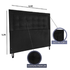 Cabeceira Casal Cama Box Veneza Diamond 10 Suede Liso Preto 1