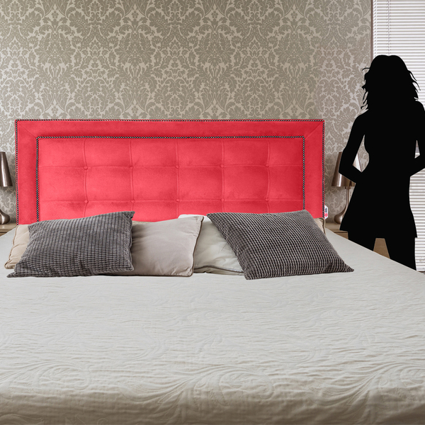 Cabeceira Casal Cama Box Veneza Diamond 10 Suede Liso Vermelh