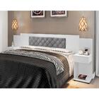 Cabeceira Casal Capitonê Branco Cinza