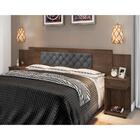 Cabeceira Casal Capitonê Chocolate Chumbo