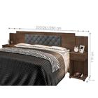 Cabeceira Casal Capitonê Chocolate Chumbo