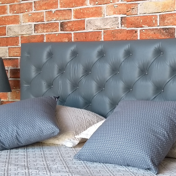 Cabeceira Casal Capitone Corino Cinza 140x120 Rbl