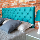 Cabeceira Casal Capitonê Suede Liso Azul Turquesa 140 X 60 Rbl
