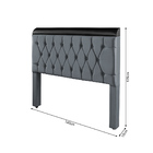 Cabeceira Casal Capitonê Veludo Cinza Detalhe Em Corino Preto