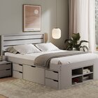 Cabeceira Casal Charme / Beauty Madeira Maciça Cinza