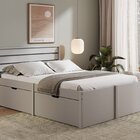 Cabeceira Casal Charme / Beauty Madeira Maciça Cinza