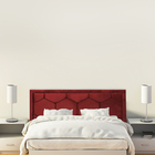 Cabeceira Casal Colmeia 1 40m Estofado Modulado Suede Vermelho