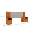 Cabeceira Casal Com 2 Mesas De Apoio Hera Cinamomo E Off White