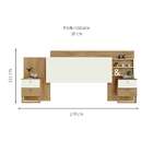 Cabeceira Casal Com 2 Mesas De Apoio Santori Amêndoa E Off Wh