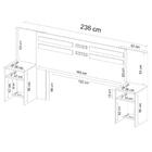 Cabeceira Casal Com 2 Mesas De Cabeceira Triunfo D02 Branco -