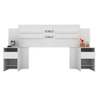 Cabeceira Casal Com 2 Mesas De Cabeceira Triunfo D02 Branco -