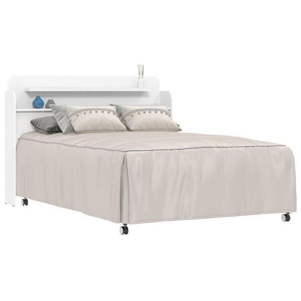 Cabeceira Casal Com 2 Prateleiras Rubi Branco