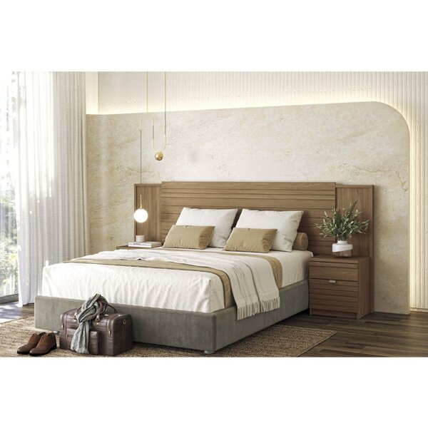 Cabeceira Casal Com 4 Gavetas Democrata Jatoba