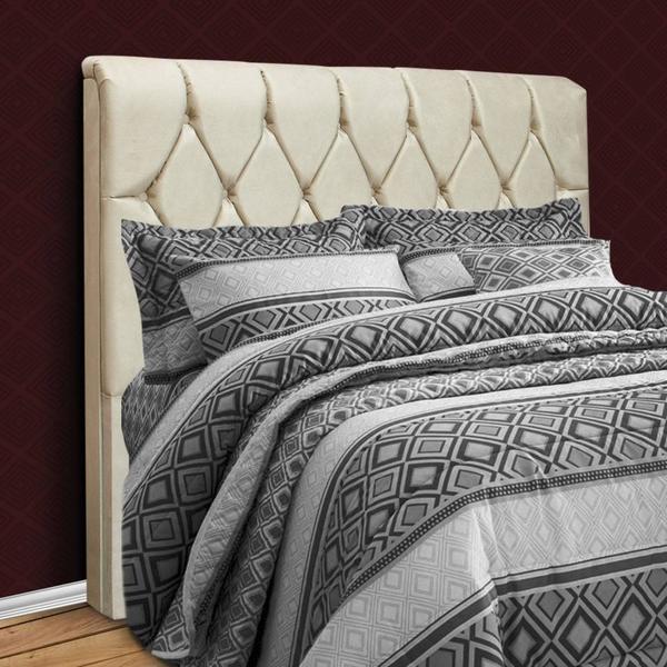 Cabeceira Casal Com Capitonê Para Cama Box Sued Liso Paris Be