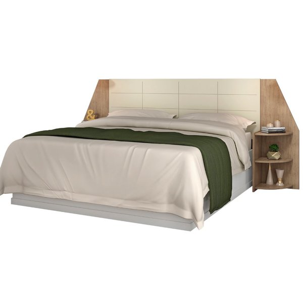 Cabeceira Casal Com Criado Mudo 160cm Brescia Conquista