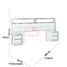 Cabeceira Casal Com Criado Mudo 4 Gavetas D9910/140 Rena Dema