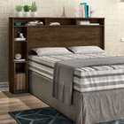 Cabeceira Casal Com Estante Europa Castanho