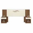 Cabeceira Casal Com Gavetas Mdp Loanda Jatobá/ Areia