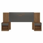 Cabeceira Casal Com Gavetas Mdp Loanda Jatobá/ Grafitte