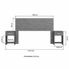 Cabeceira Casal Com Mesa De Cabeceira Wood Ca41 - Decibal