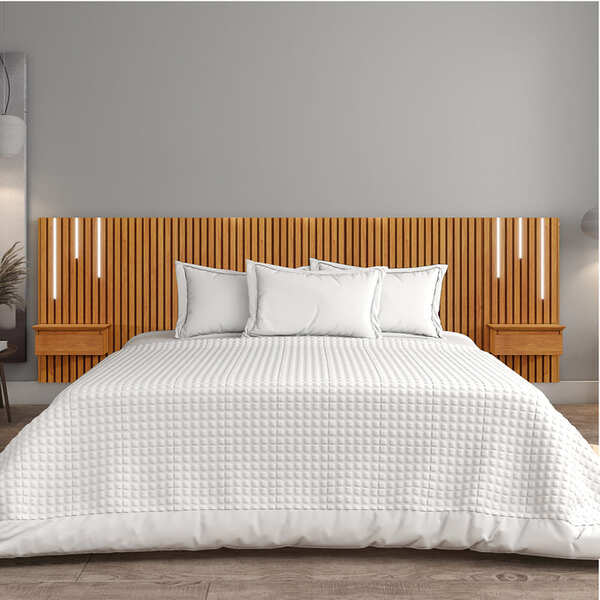 Cabeceira Casal Com Mesas De Cabeceira - Lyon-naturale - Mava