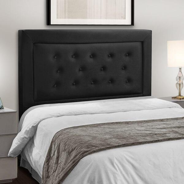 Cabeceira Casal Cristal 140cm Suede Preto Adonai Estofados