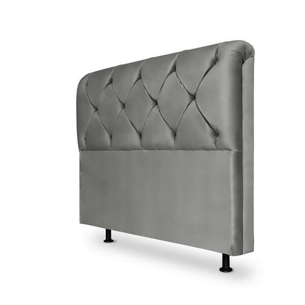 Cabeceira Casal Daiana 140cm Suede Cinza – Fdecor