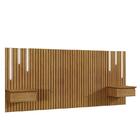 Cabeceira Casal E Queen Paris Ripado 2 Mesa Com Gaveta E Led