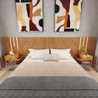 Cabeceira Casal E Queen Ripada Manila 2 Mesas E Led