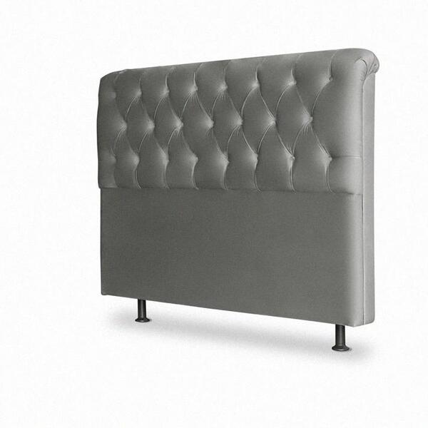 Cabeceira Casal Emilia 140cm Suede Cinza– Fdecor