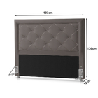 Cabeceira Casal Esmeralda 1,93 Cinza