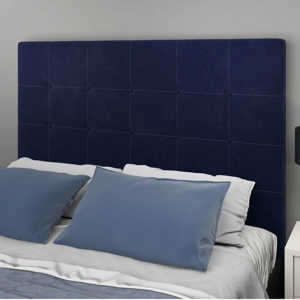 Cabeceira Casal Estofada 140cm Amandita Turkey Azul