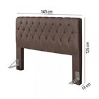 Cabeceira Casal Estofada 143cm Grécia  Chocolate