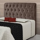 Cabeceira Casal Estofada 143cm Grécia  Chocolate