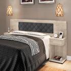 Cabeceira Casal Estofada Amarula Chumbo