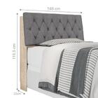 Cabeceira Casal Estofada Amarula Cinza