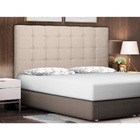 Cabeceira Casal Estofada Arsenal 140 Cm Veludo Bege - Nexta C