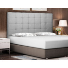 Cabeceira Casal Estofada Arsenal 140 Cm Veludo Cinza Claro -