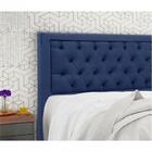Cabeceira Casal Estofada Baronesa Nobuck Veludo Azul