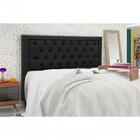 Cabeceira Casal Estofada Baronesa Suede Preto