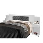 Cabeceira Casal Estofada Branco Chumbo