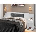 Cabeceira Casal Estofada Branco Chumbo